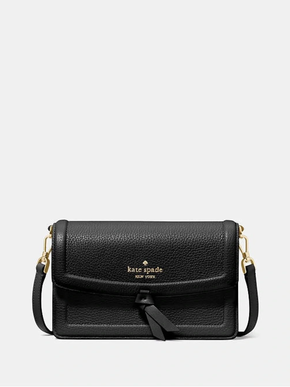 Kate Spade Knott Mini Pebbled Leather Black Crossbody Tassel Bag EUC